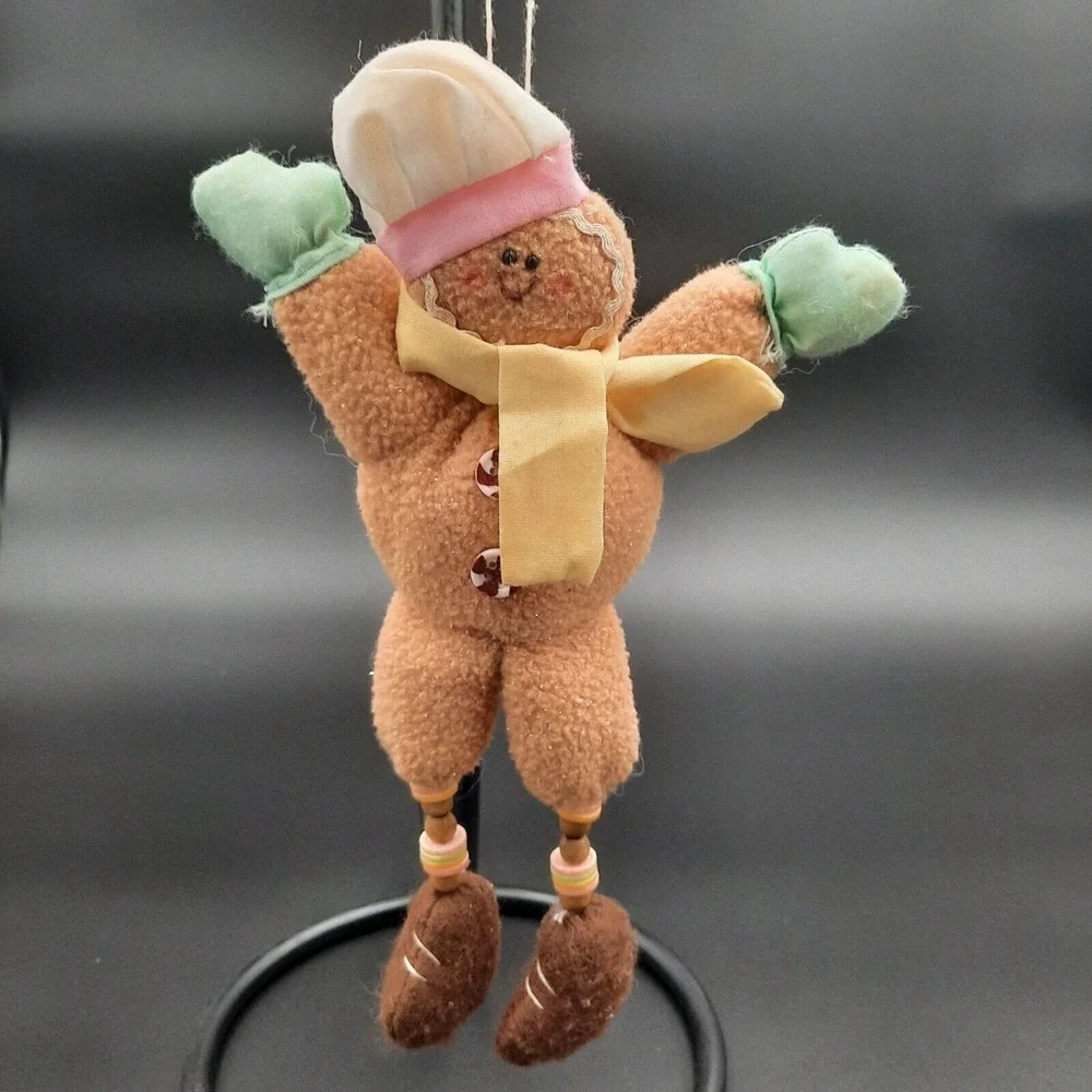 Vintage Bead Legs Gingerbread Man Ornament‎